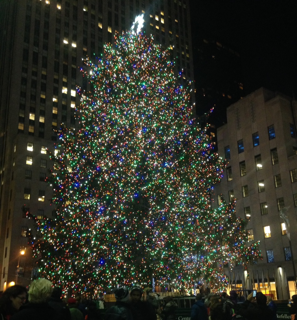 The Rockefeller Center Christmas Tree Lighting in New York City.
